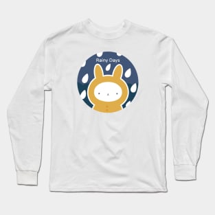 Kawaii „Rabbit in the Rain“ Design | Cute Bunny Illustration | By Atelier Serakara Long Sleeve T-Shirt